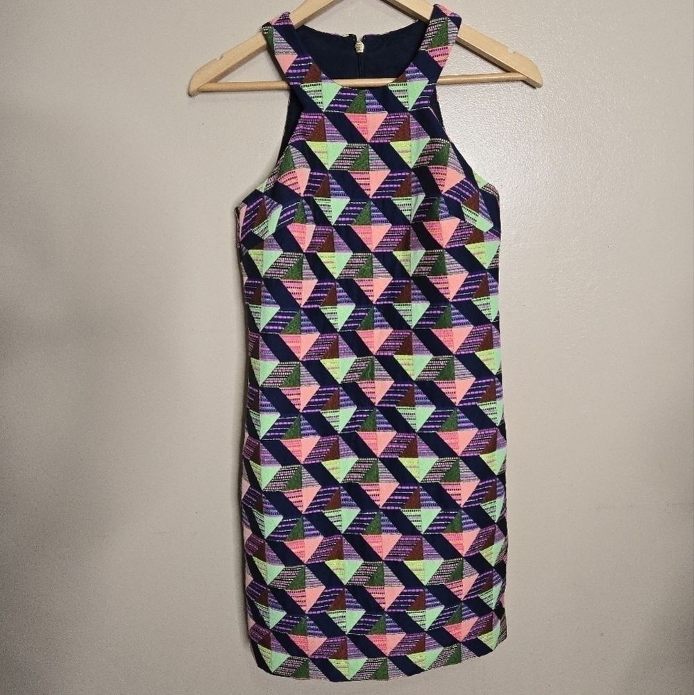 Trina Turk Multicolor Geometric Print Halter Dres